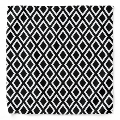 Elegant black and white geometrical pattern bandana