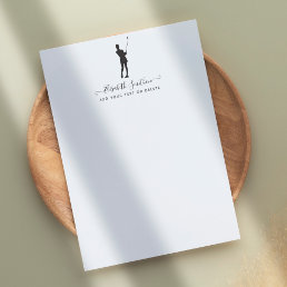  Elegant Black And White Golf Personal Stationery 