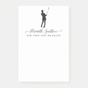 Elegant Black And White Golf Personal Stationery Post-it Notes