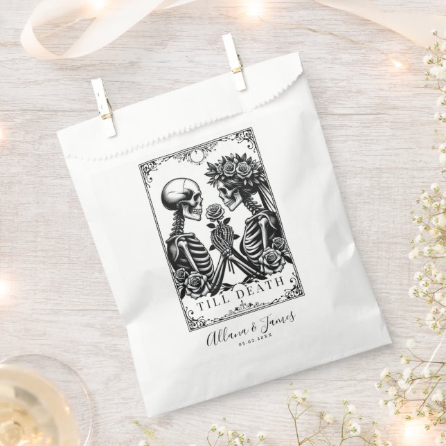Elegant Black and White Gothic Tarot  Favor Bag (Clipped)
