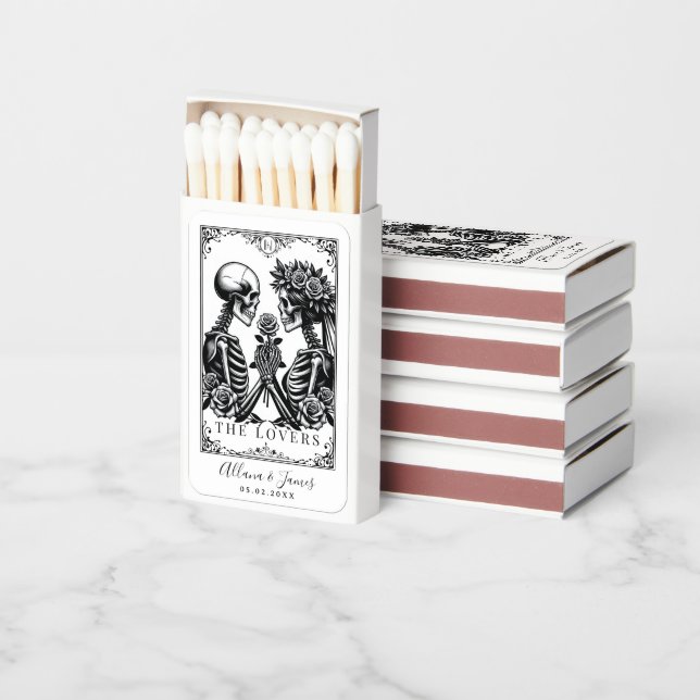 Elegant Black and White Gothic Tarot  Matchboxes (Stacked)