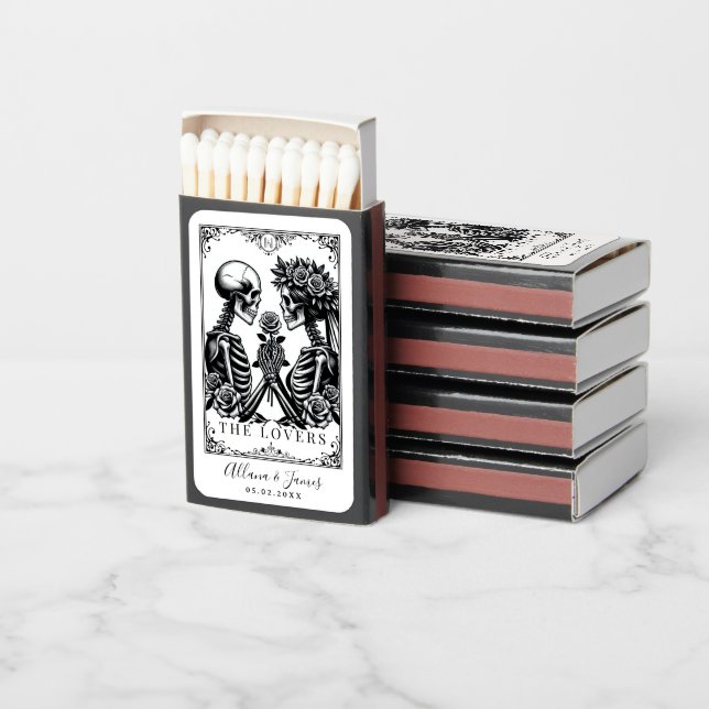 Elegant Black and White Gothic Tarot  Matchboxes (Stacked)