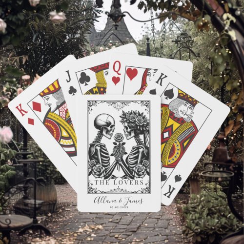 Elegant Black and White Gothic Tarot Wedding  Playing Cards