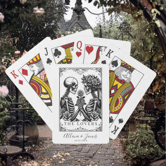 Elegant Black and White Gothic Tarot Wedding Poker Cards