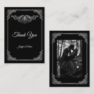 Elegant black and white Gothic wedding Note Card