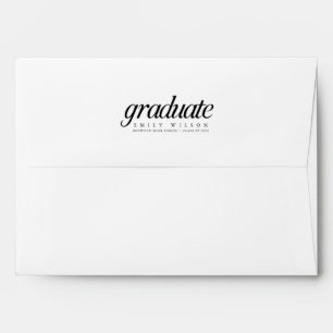 Elegant Black and White Graduation Invitation Envelope