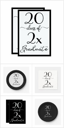 Elegant Black and White Graduation Party Supplies