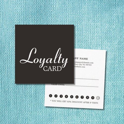 Elegant Black and White Handwriting Loyalty Card