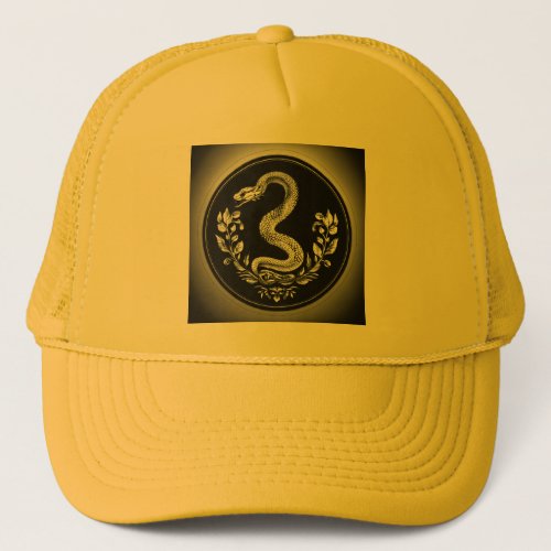 Elegant Black and White Hats Caps Snake Logo