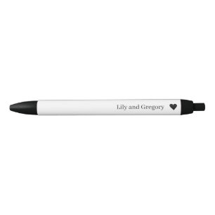 Elegant Black and White Heart Stylish Pen