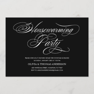 Elegant Black and White Housewarming Invitations