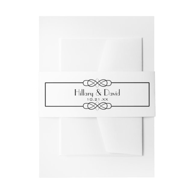 Elegant Black and White  Invitation Belly Band (Front Example)