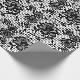 Elegant Black and White Lace Wrapping Paper