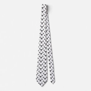 Elegant black and white Lacrosse sticks Pattern Neck Tie