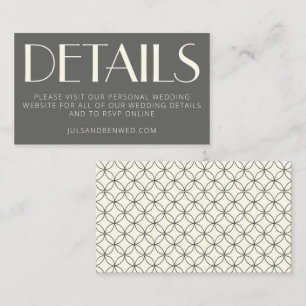 Elegant Black and White Line Art Wedding Website Enclosure Card