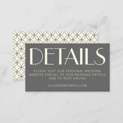 Elegant Black and White Line Art Wedding Website Enclosure Card