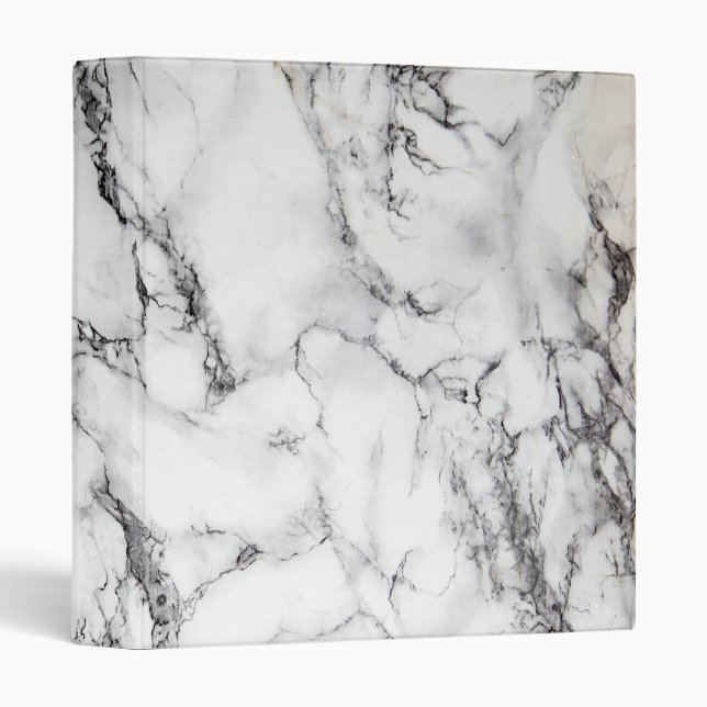 elegant black and white marble look binder (Front/Spine)