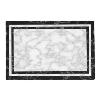 Elegant Black and White Marble Print Placemat