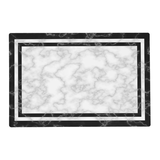 Elegant Black and White Marble Print Placemat