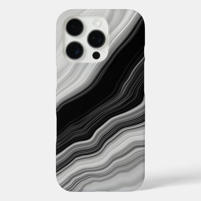 Elegant Black and White Marble Swirl Pattern  Case-Mate iPhone Case (Back)