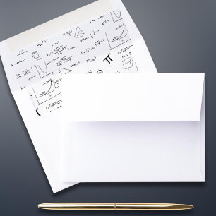 Elegant Black and White Math Formulas Envelope Liner