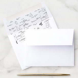 Elegant Black and White Math Formulas Envelope Liner