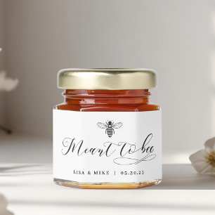 Elegant Black and White Meant to Bee Wedding Honey Jar Favors