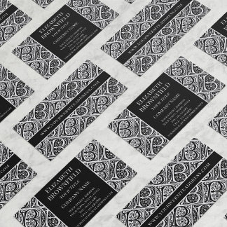Elegant Black and White Medieval Letter B Business Business Card