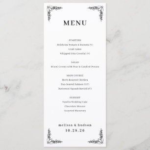 Elegant Black and White Menu