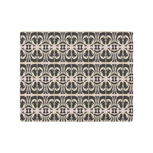 Elegant Black and White Metal Print (Front)