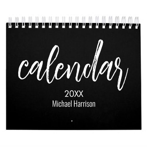 Elegant Black and white minimalist 2024  Calendar