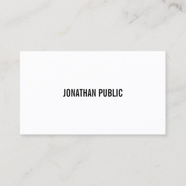 Elegant Black And White Minimalist Modern Simple Business Card (Front)