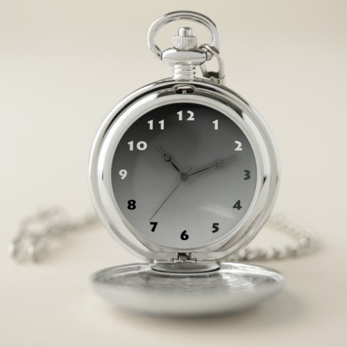 ELEGANT BLACK AND WHITE MINIMALIST POCKET WATCH