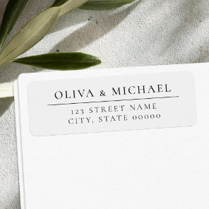 Elegant Black and White Minimalist Return Address  Label