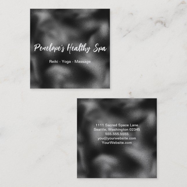 Elegant Black and White Minimalist Square Business Square Business Card (Front/Back)