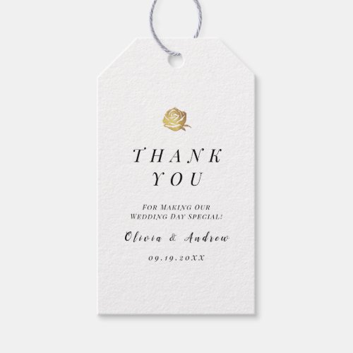 Elegant black and white minimalist thank you gift tags