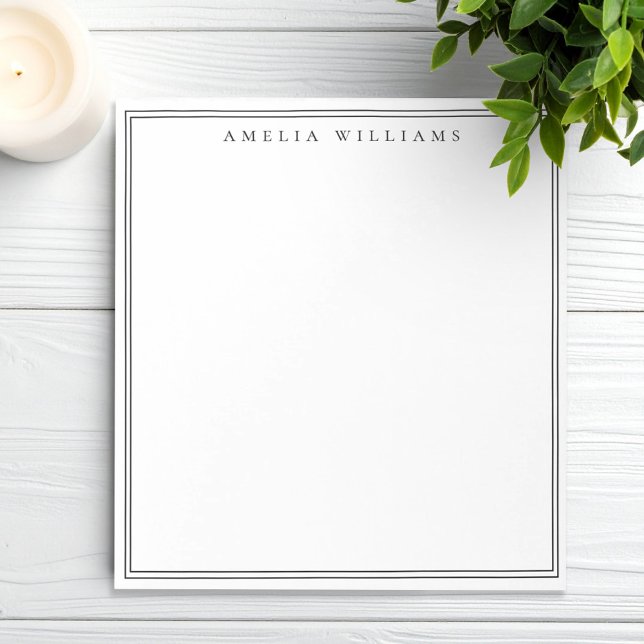 Elegant Black and White Minimalist Two Border Notepad (Creator Uploaded)