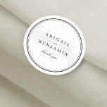 Elegant black and white minimalist wedding favor classic round sticker<br><div class="desc">Elegant classic black and white minimalist design,  simple and stylish. Great wedding favor stickers for modern classic wedding,  vintage wedding and formal wedding.
See all the matching pieces in the collection.</div>