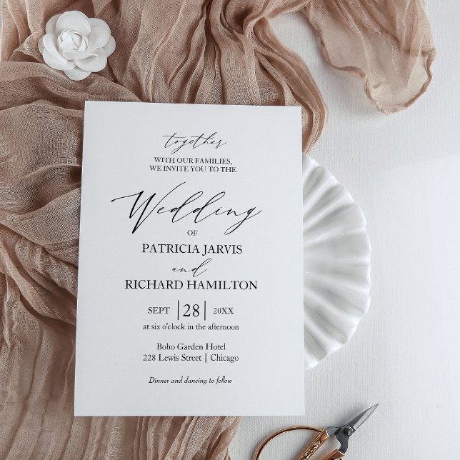 Elegant Black And White Minimalist Wedding Invitation (Creator Uploaded)