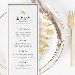 Elegant black and white minimalist wedding menu<br><div class="desc">Elegant black and white minimalist wedding menu cards with faux gold rose flower and borders,  simple and stylish. Great for modern classic wedding,  and formal wedding.
See all the matching pieces in the collection.</div>