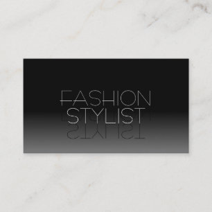 Elegant Black and White Mirror Font Simply Stylish Business Card