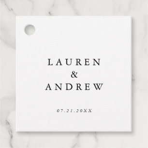 Elegant Black and White Modern Classic Minimalist Favor Tags