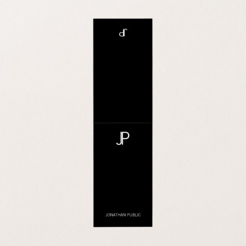 Elegant Black And White Modern Monogram Simple Business Card