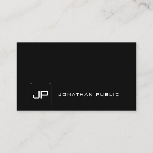 Elegant Black And White Modern Template Monogram Business Card