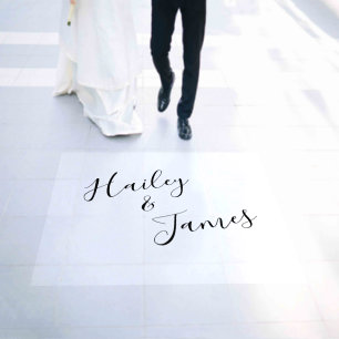 Elegant Black and White Modern Wedding Floor Decals