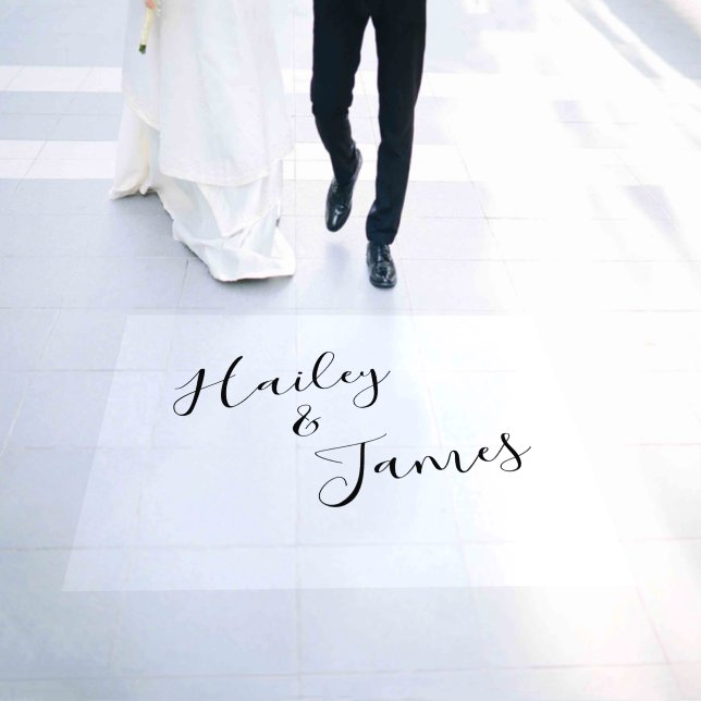 Elegant Black and White Modern Wedding Floor Decals (Wedding)