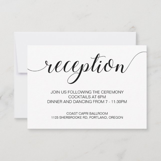 Elegant Black and White Modern Wedding Invitation (Front)