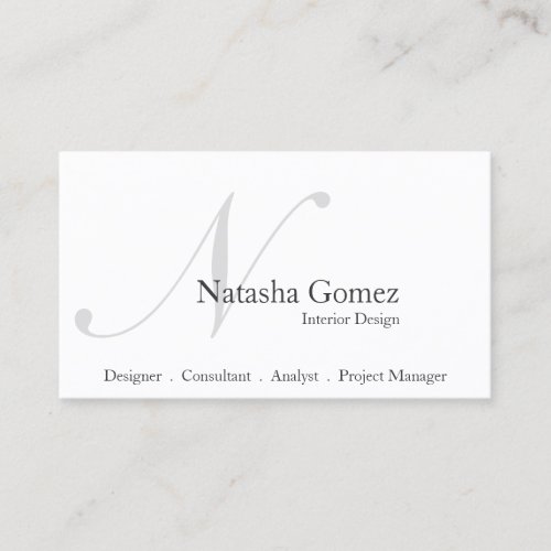 Elegant Black and White Monogram Business Card