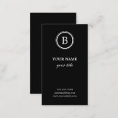 Elegant Black and White Monogram Business Cards (Front/Back)