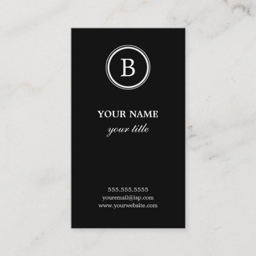 Elegant Black and White Monogram Business Cards